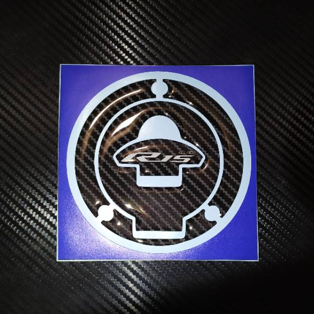 Stiker Timbul Fuelcap Pad + Segitiga Pad + Key Pad All New R15 V3 Carbon - Gambar 3