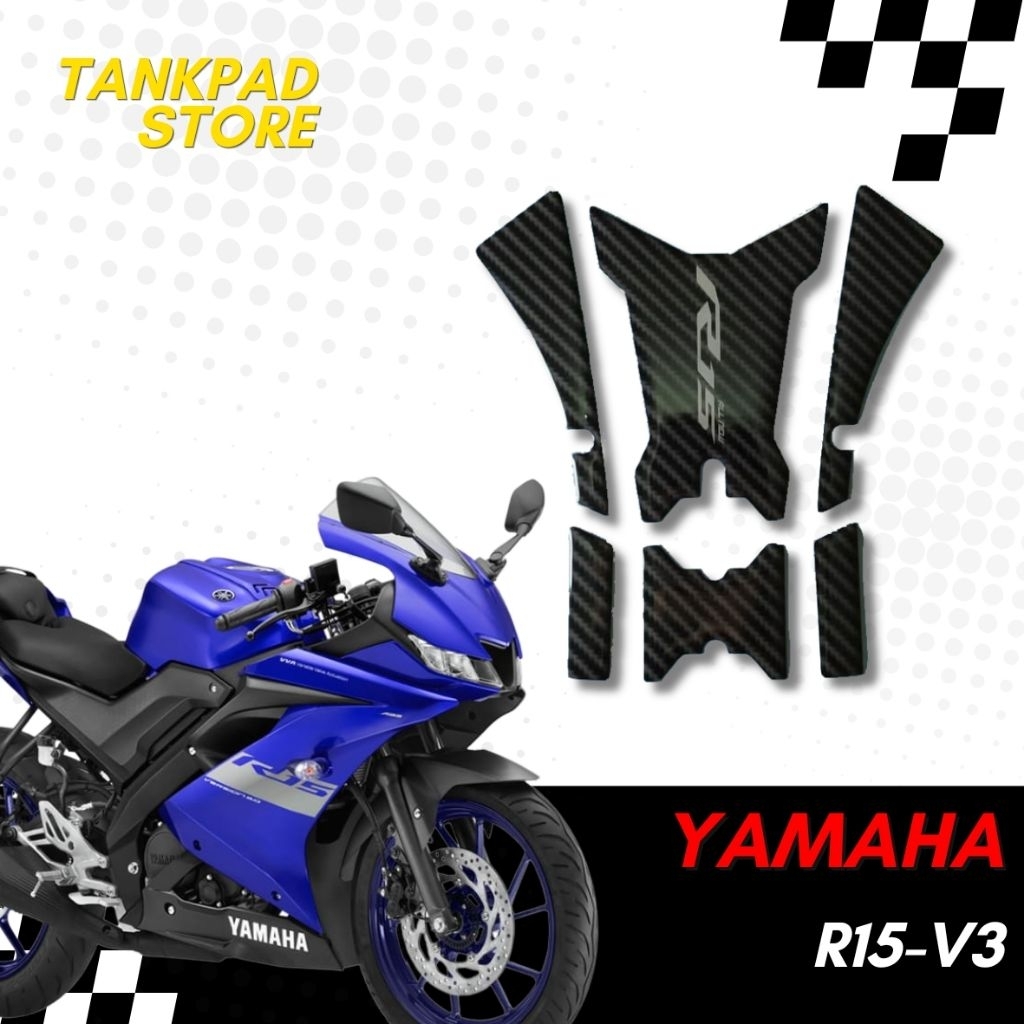 Stiker Timbul Tankpad Mini All New R15 v3 Stiker Khusus Otomotif