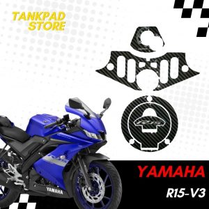 Stiker Timbul Fuelcap Pad + Segitiga Pad + Key Pad All New R15 V3 Carbon